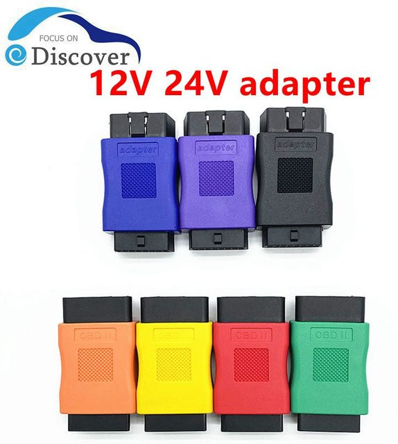 OBD Adapter 16pin Stecker auf Buchse Schnittstelle für 12V und 24V in Rot - Bild 1