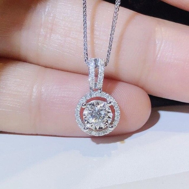 Halskette 925 Silber, Diamant, Zirkonia, Damen - Bild 1