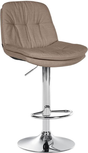CLP Barhocker Laurel in Beige mit Stoffbezug, höhenverstellbarer und drehbarer Barstuhl mit Rückenlehne und Fußstütze - Bild 1