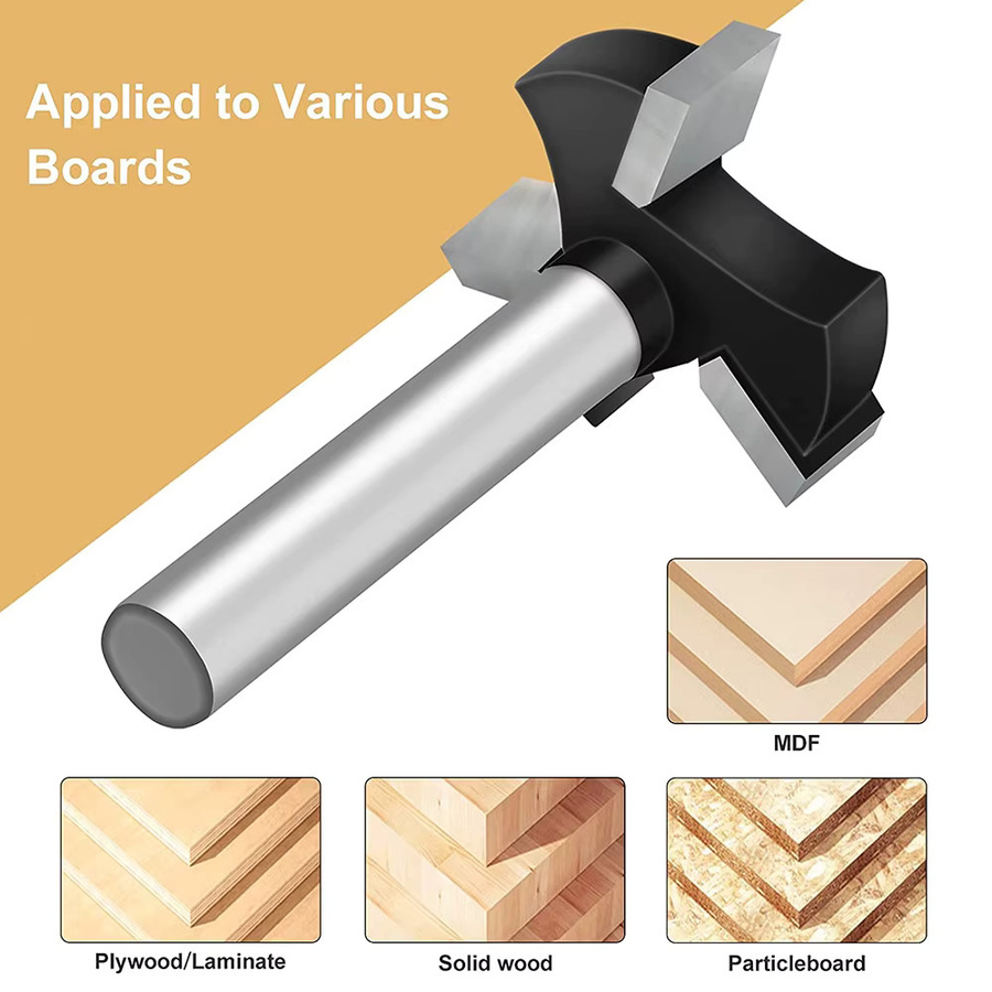 Toorise CNC Spoilboard Surfacing Router Bit mit 1/4 Zoll Schaft für das Planen von Holzplatten in Silber - Bild 3