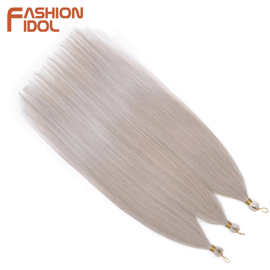 FASHION IDOL Haarverlängerung synthetisch, Ombre blonde Yaki, 28 Zoll, 3 Stück - Bild 2
