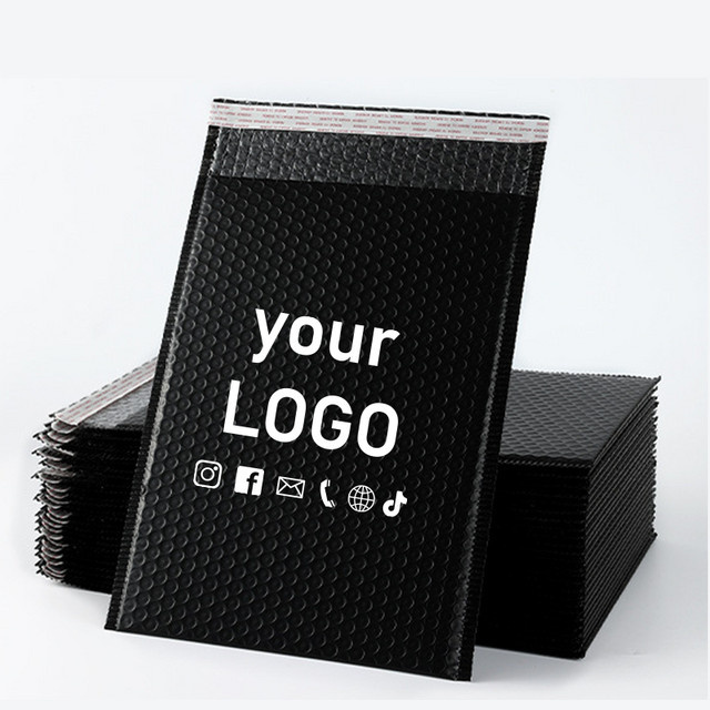 50 stoßfeste Luftpolstertaschen von YISU in Schwarz mit selbstklebendem Verschluss aus Kunststoff - Bild 1