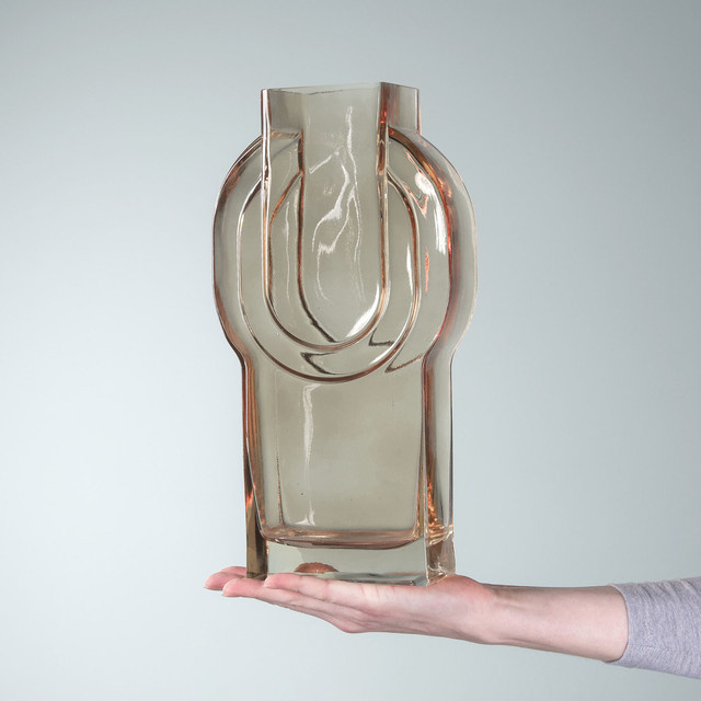 Glasvase Amphore von BLUME2000 in Bernstein, transparent - Bild 1