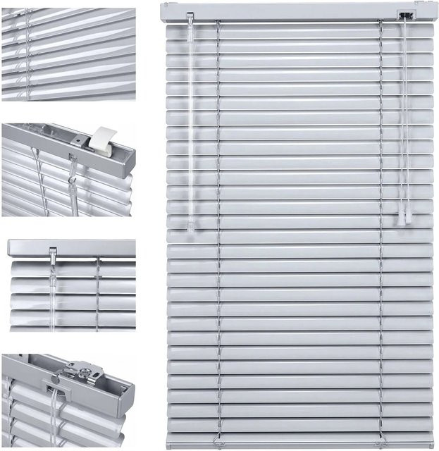 Sekey Aluminium Jalousie Silber, B: 100 cm, H: 130 cm, thermoisolierend mit Klemmbefestigung - Bild 1