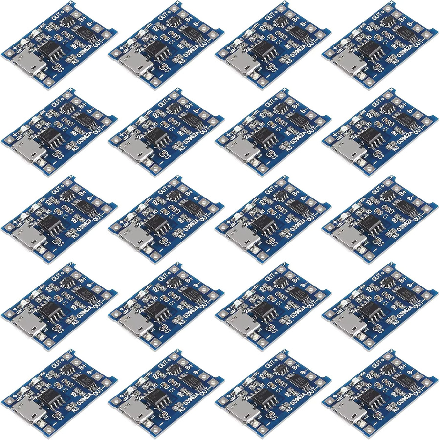 20 Stück TP4056 Lithium-Ionen-Batterie-Ladeplatine mit Micro-USB und Batterieschutz, 5 V 1 A, Blau - Bild 2
