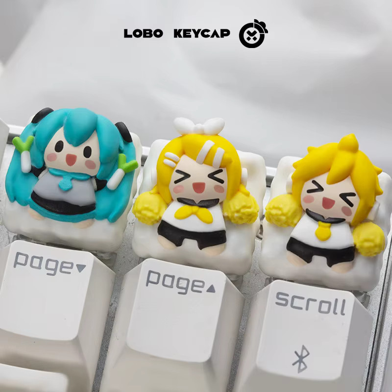 TAKARA TOMY Harz Kunst Keycap für mechanische Tastaturen Miku Rin Len Design in Multicolor - Bild 2