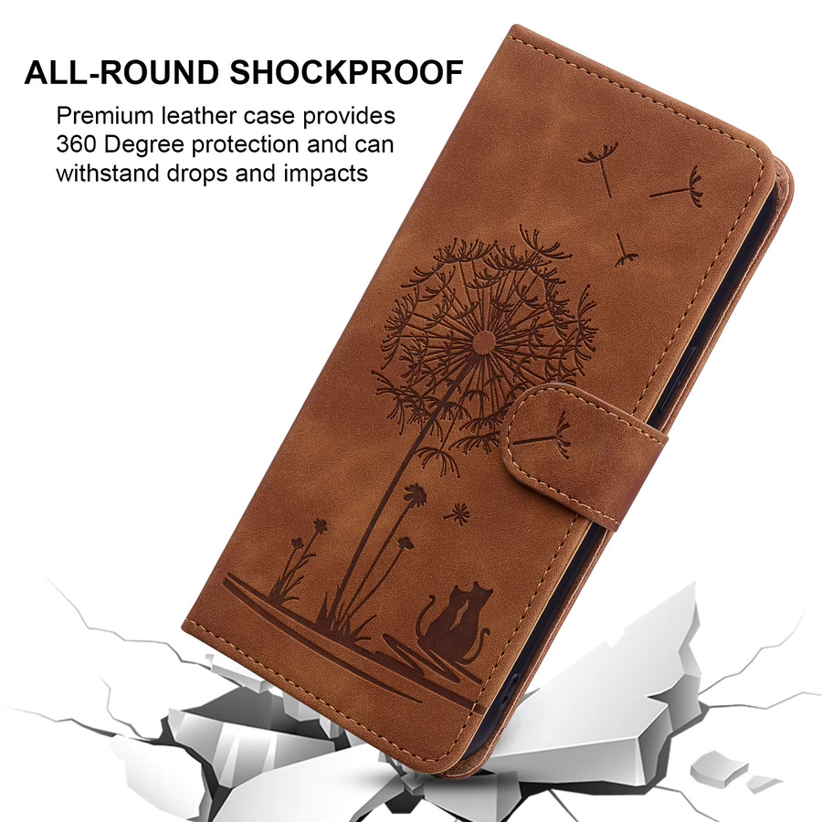 HKNR Leder Telefon Brieftasche als Flip-Cover für Samsung Galaxy A-Serie in Schwarz oder Braun - Bild 5