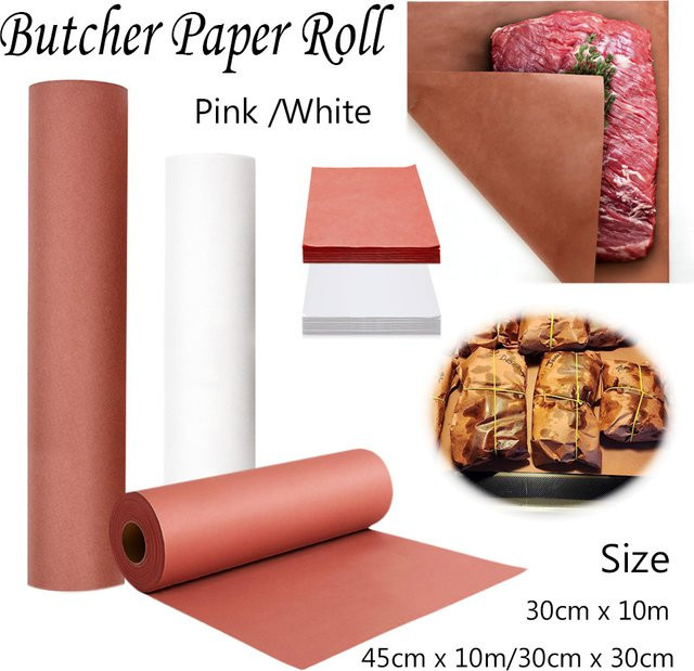 Ungewachstes Metzgerpapier zum Räuchern von Fleisch und Barbecue, pfirsichfarbenes Einwickelpapier für Brisket, Breite: 30 cm, Länge: 10 m - Bild 1