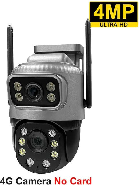 Vstarcam Dual Lens 4G IP-Kamera mit 8MP 4K Auflösung, wetterfeste Außenüberwachungskamera für Smart Home mit Nachtsicht in Grau - Bild 1