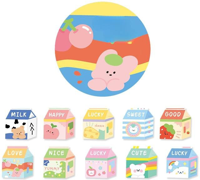 Mango Event Washi-Klebeband Set mit 100 Rollen handgezeichnetem Cartoon-Design in Multicolour für DIY-Scrapbooking und Bastelarbeiten - Bild 1