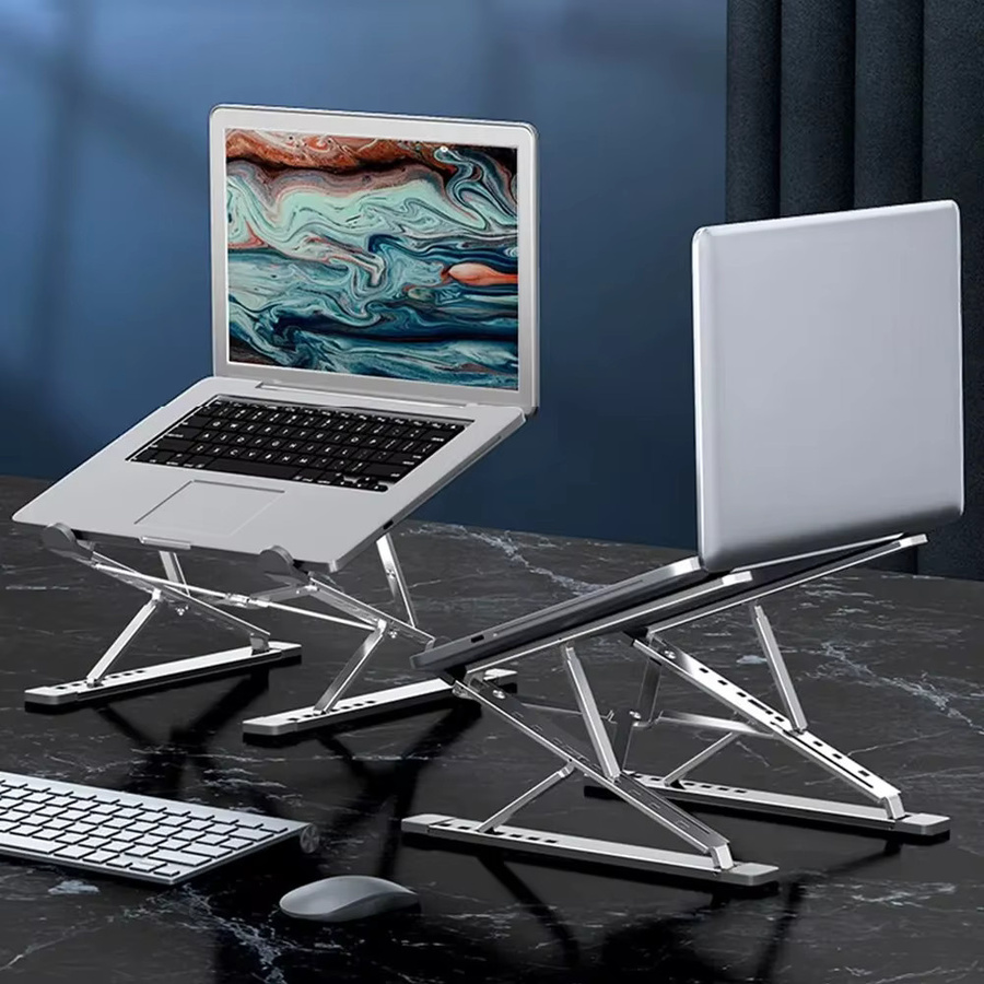 EMTRA Aluminium N8 Faltbarer Laptop Ständer Einstellbare Notebook Halterung für Macbook Air Pro in Silber/Grau - Bild 6