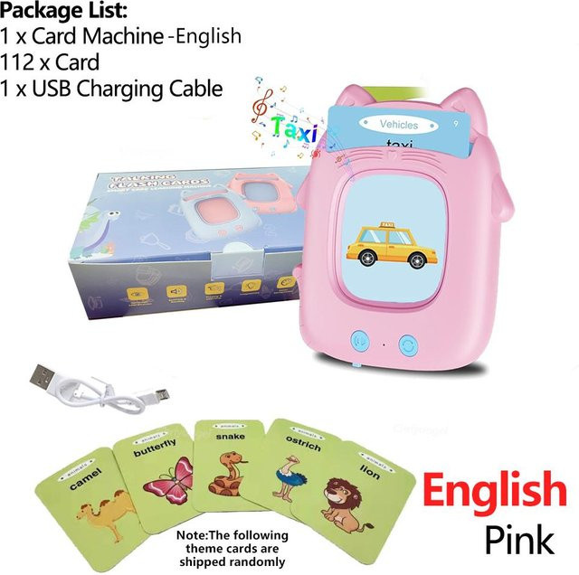 Binchi Sprechende Lernkartenmaschine, Lern- und Kreativspielzeug, Rosa / Pink - Bild 1