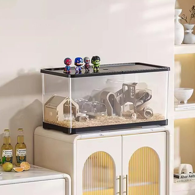 Miflame Hamsterkäfig und Nagetier-Zuchttank aus transparentem Kunststoff in Weiß - Bild 1