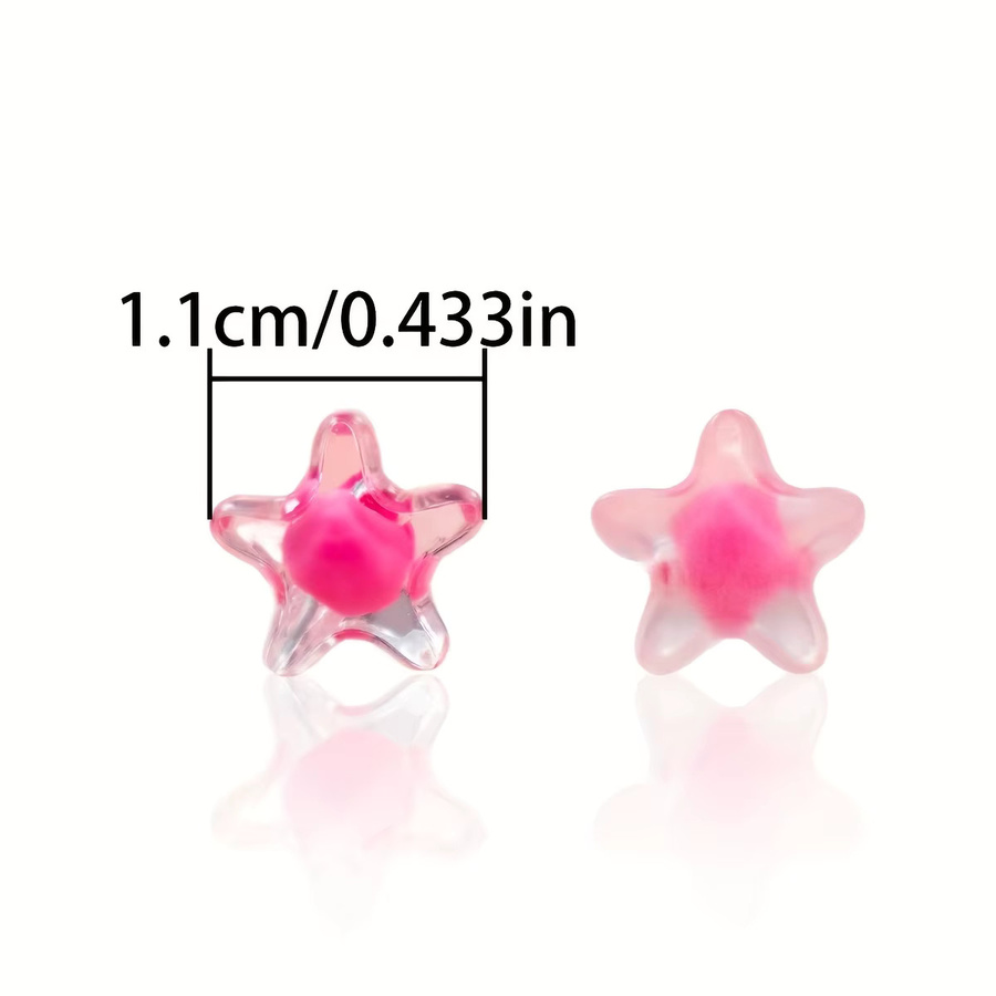 QYWCTZ Stern-Anhänger, 11mm, transparent, mattiert, bunt - Bild 2