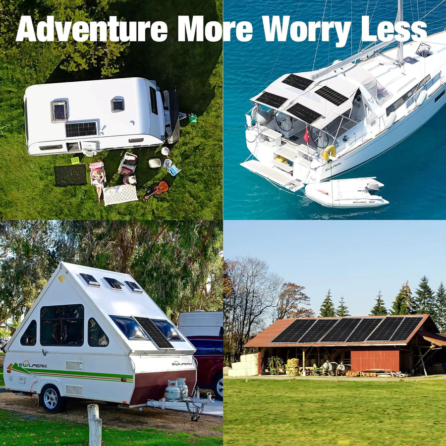 JINGYANGPV 120W Starres Glas-Solarmodul in Schwarz, 18V hocheffizientes und wasserdichtes Solarmodul für Hausdach, Camping und Wohnmobil - Bild 7