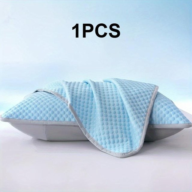 Likeit8888 Kühlender EisSeiden-Kissenbezug mit 3D-Blasenstruktur, atmungsaktiv, himmelblau, B/H: 48 x 74 cm - Bild 1