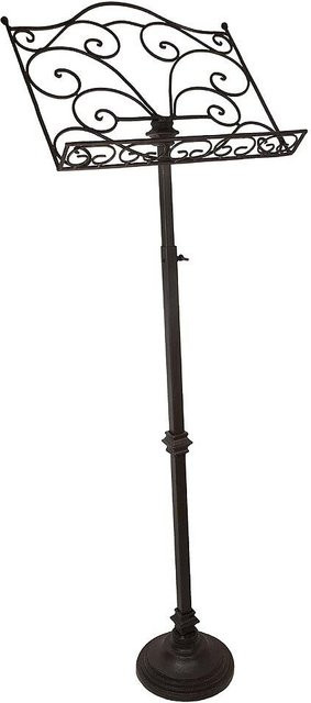 Verstellbarer Notenständer und Gästebuch-Ständer aus Gusseisen im Antik-Stil, Braun, Höhe: 124 cm, Breite: 40 cm, Tiefe: 25 cm - Bild 1