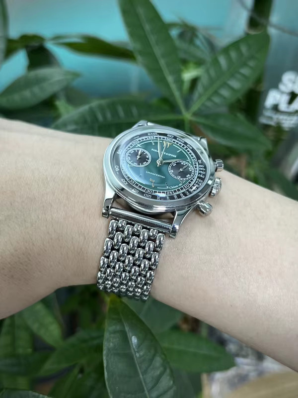 FARASUTE Chronograph Herren, Quarz, Edelstahl, 38 mm, Saphirglas, 3 ATM - Bild 2