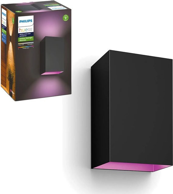 Philips Hue Resonate White & Color Ambiance Outdoor LED-Wandleuchte, Schwarz - Bild 1