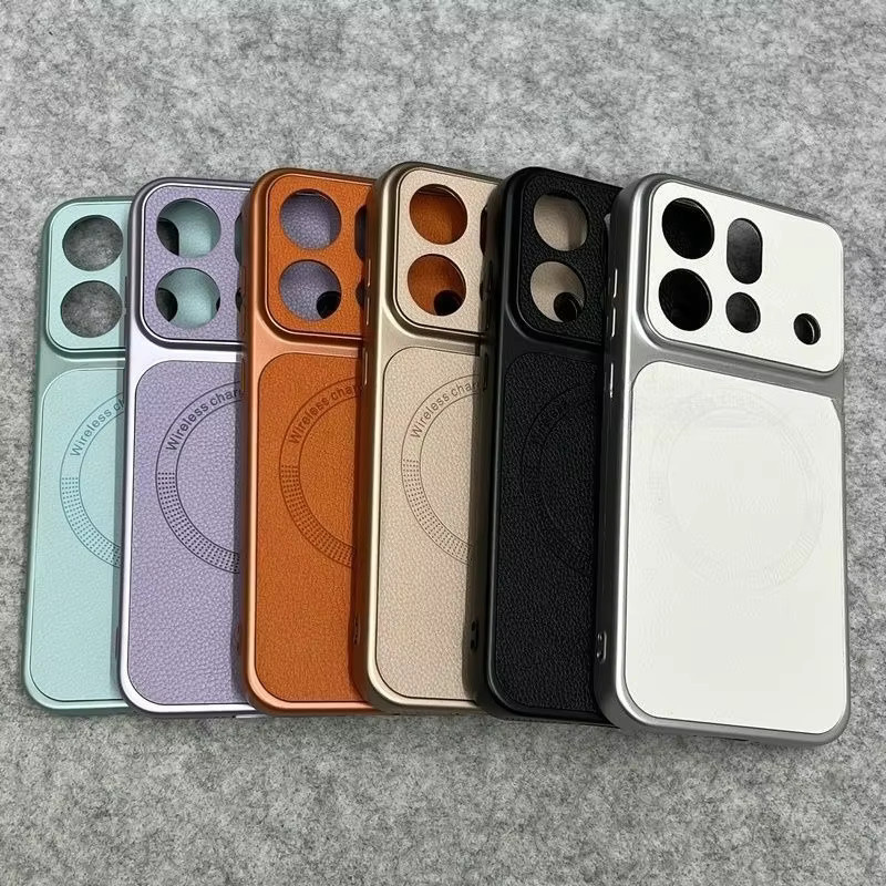 Schlichte PU-Lederhülle mit Litschi-Struktur für OPPO Find X9S Pro X9 Pro X8 Ultra X8 Pro, Magnetische Sturzsichere Hülle mit Objektivschutz, Orange/Mehrfarbig - Bild 2