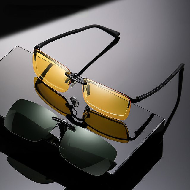 Sonnenbrille Männer, Vintage, rechteckig, Metall, polarisiert - Bild 1