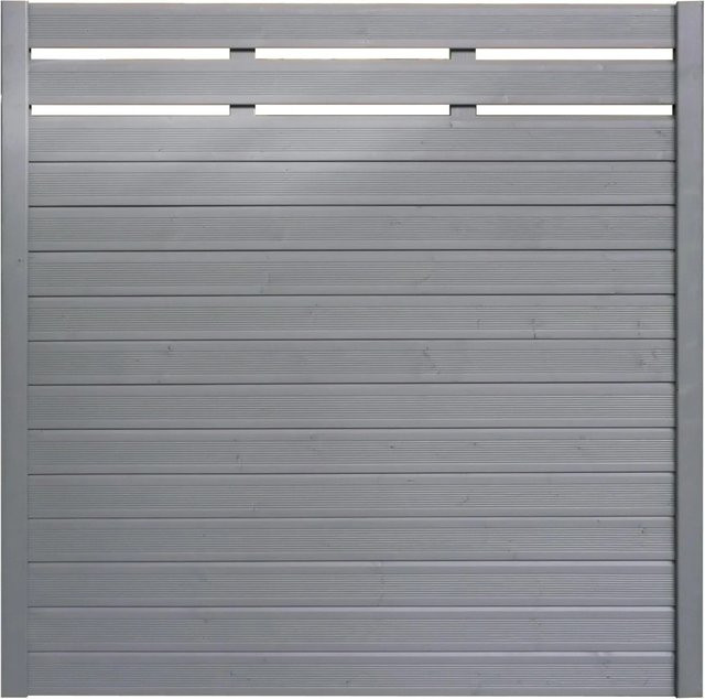 BM Massivholz Sichtschutzzaun-Element Typ 139 aus Fichtenholz in Basaltgrau, B/H: 180 x 180 cm - Bild 1