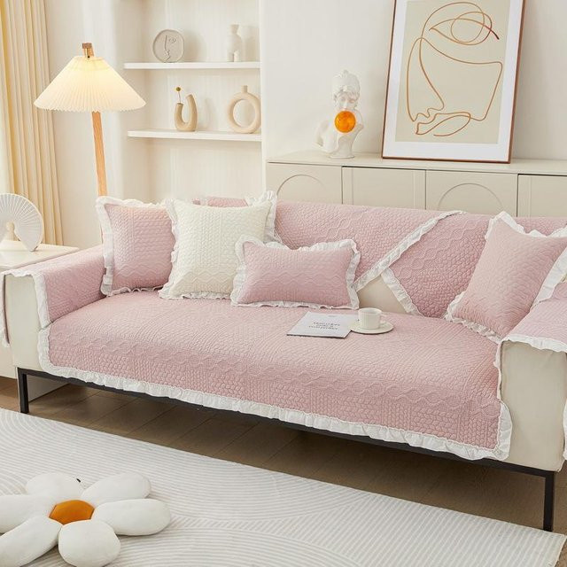 Super Six Kissen im koreanischen Stil aus reiner Baumwolle, quadratisch, Pink/Mehrfarbig, B/T/H: 70 x 70 x 70 cm - Bild 1