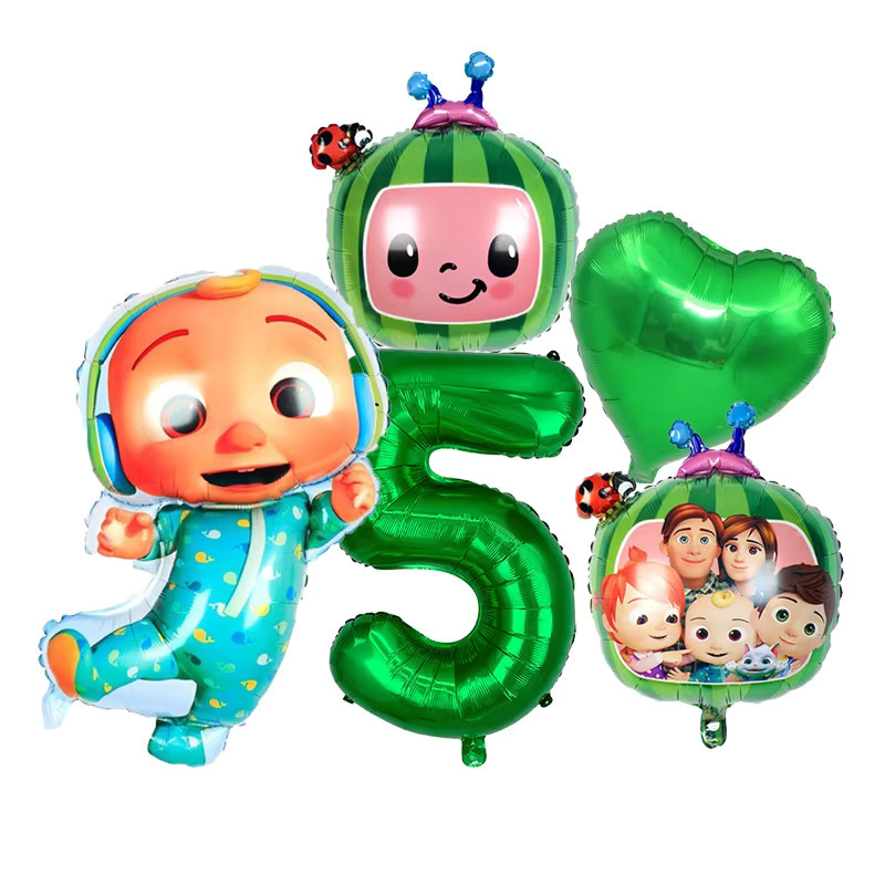 Cocomelon Themen-Geburtstagsballons-Set mit Zahlenballons und Folienballons in Mehrfarbig für Kindergeburtstage und Babypartys - Bild 2