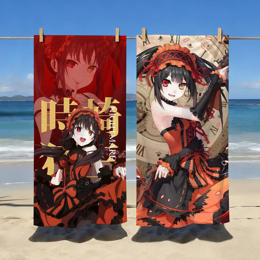 Anime Tokisaki Kurumi Handtuch schnelltrocknend und sandfest für Sport, Reise und Camping, Breite: 30 cm, Höhe: 60 cm - Bild 3