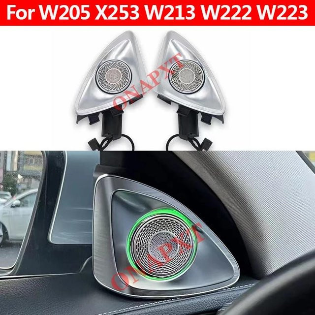 ONAPXT 4D Hochtöner MB Rotary mit Höhenbeleuchtung für Mercedes Benz C/E/S/GLC Klasse W205 X253 X254 W213 W222 W223 W177 in Silber - Bild 1