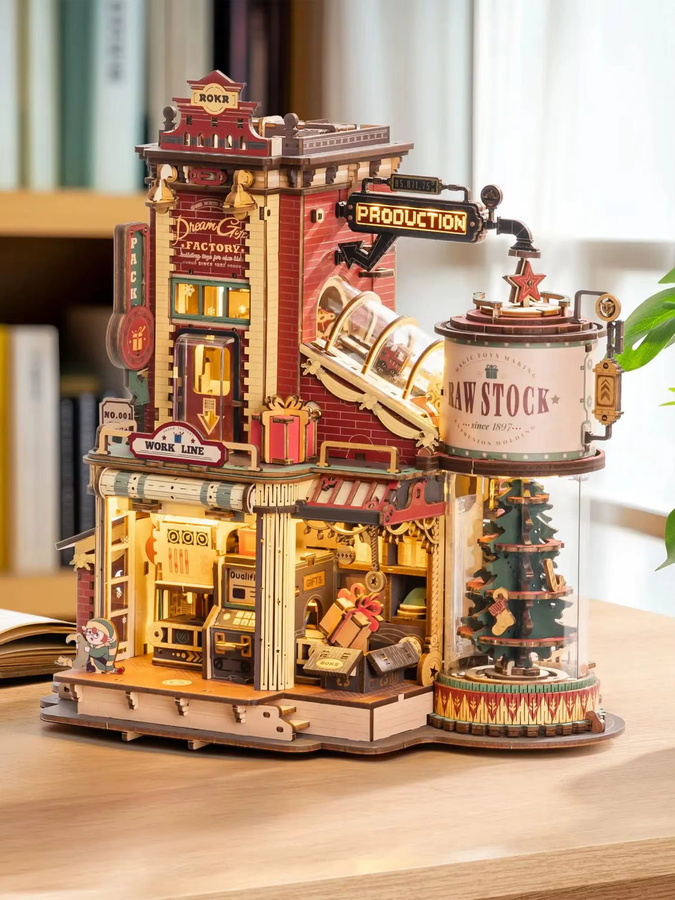 Robotime Rokr Dream Gift Factory, 3D Holzpuzzle, mit Licht und Musik, ab 14 Jahren - Bild 7