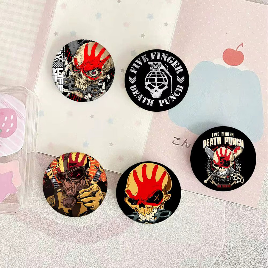 Brosche F-Five Finger Death Punch Band Cartoon-Stil, Emaille-Pin - Bild 4