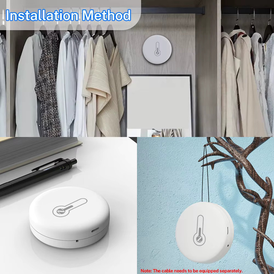 Tuya Zigbee 3.0 Intelligenter Temperatur- und Feuchtigkeitssensor in Weiß mit APP-Fernüberwachung und Kompatibilität für Yandex Alexa für dein Smart Home - Bild 4