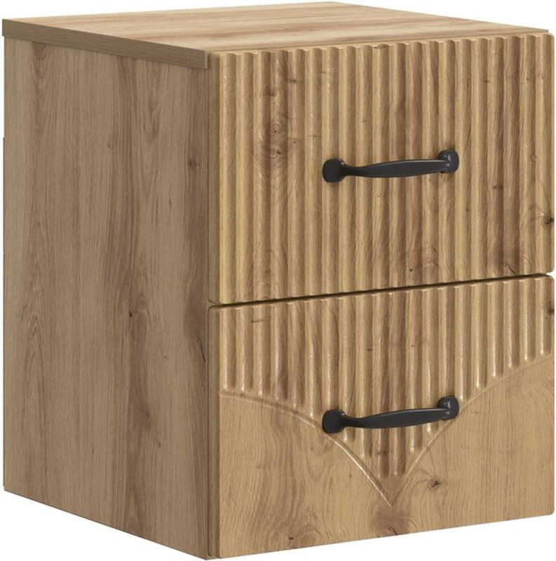 Wandmontierter Nachttisch vidaXL in Eiche Natur, Modernes Design, B/T/H: 34,5 x 33 x 40 cm - Bild 1