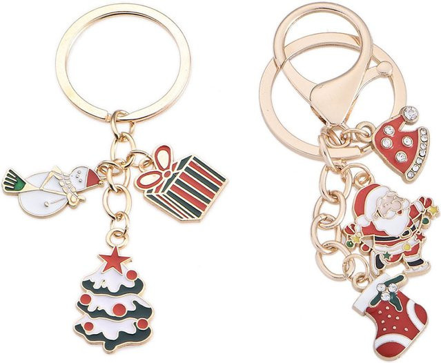 Noter Anhänger Schlüsselbund, Schneemann, Santa Claus, Unisex - Bild 1