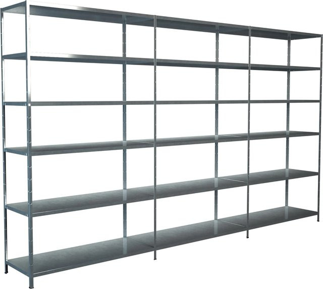 Schulte Regalwelt Steck-Grundregal verzinkt H 230 cm x B 260 cm x T 35 cm - Bild 1