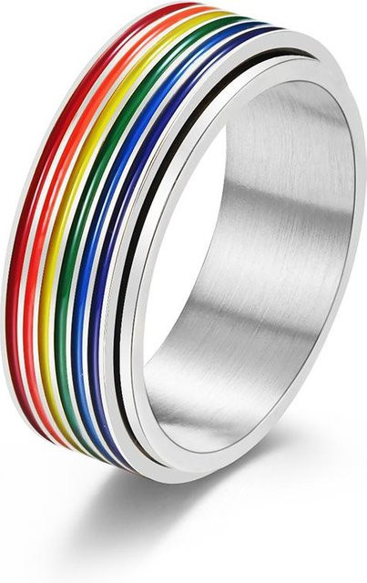 YIRAN Ring Edelstahl, Regenbogen, Unisex, Ringgröße 9 - Bild 1