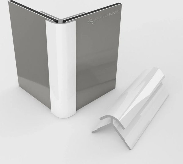 Aluverbund24 Außeneckprofil aus Aluminium für Alu-Verbundplatten, Farbe: Weiß RAL9016, Länge: 100 cm - Bild 1