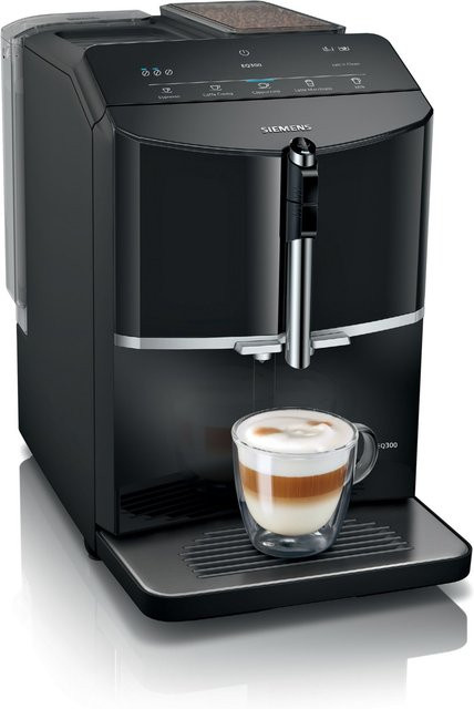 Siemens EQ300 TF301E19 Kaffeevollautomat in Klavierlack Schwarz mit One-Touch Funktion und coffeeDirect-System - Bild 1