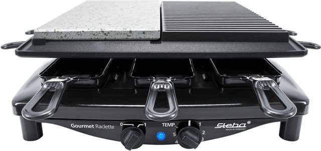 Steba Raclette RC 4 Plus in Schwarz mit Natursteinplatte und einstellbarem Thermostat - Bild 3