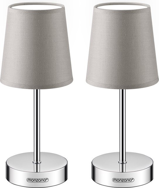 MONZANA Tischlampe Lumière 2er-Set in Taupe aus Metall, B/T/H: 32 x 13 x 13 cm - Bild 1
