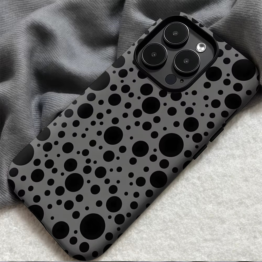 Casegame Matte Bumper MagSafe Schutzhülle für iPhone 17 16 15 14 13 Pro Max Plus Schwarz mit Punkt-Muster - Bild 4