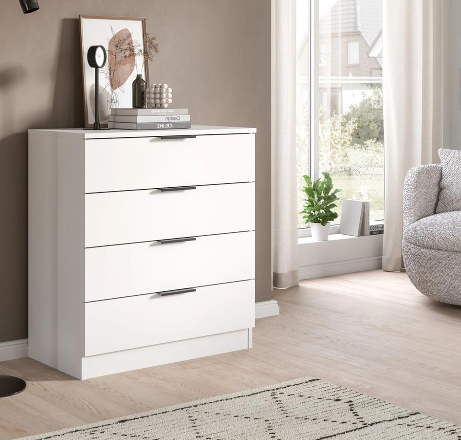 Kommode Swan von Inn.Furn in Weiß, modern und matt, B/T/H: 80 x 40 x 74 cm - Bild 2