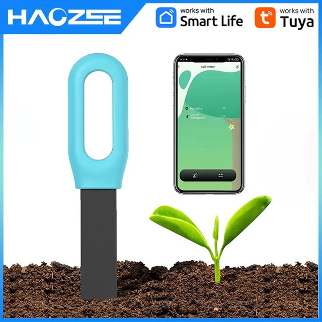 Haozee Tuya Smart Bluetooth Bodentester Temperatur- und Feuchtigkeitsmesser für die Gartenautomatisierung - Bild 1