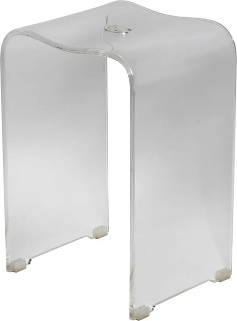 Swiss Aqua Technologies Badhocker Duschhocker aus Acryl, Transparent/Blau, Rutschfest, B/T/H: 33,0 x 33,0 x 48,0 cm - Bild 1