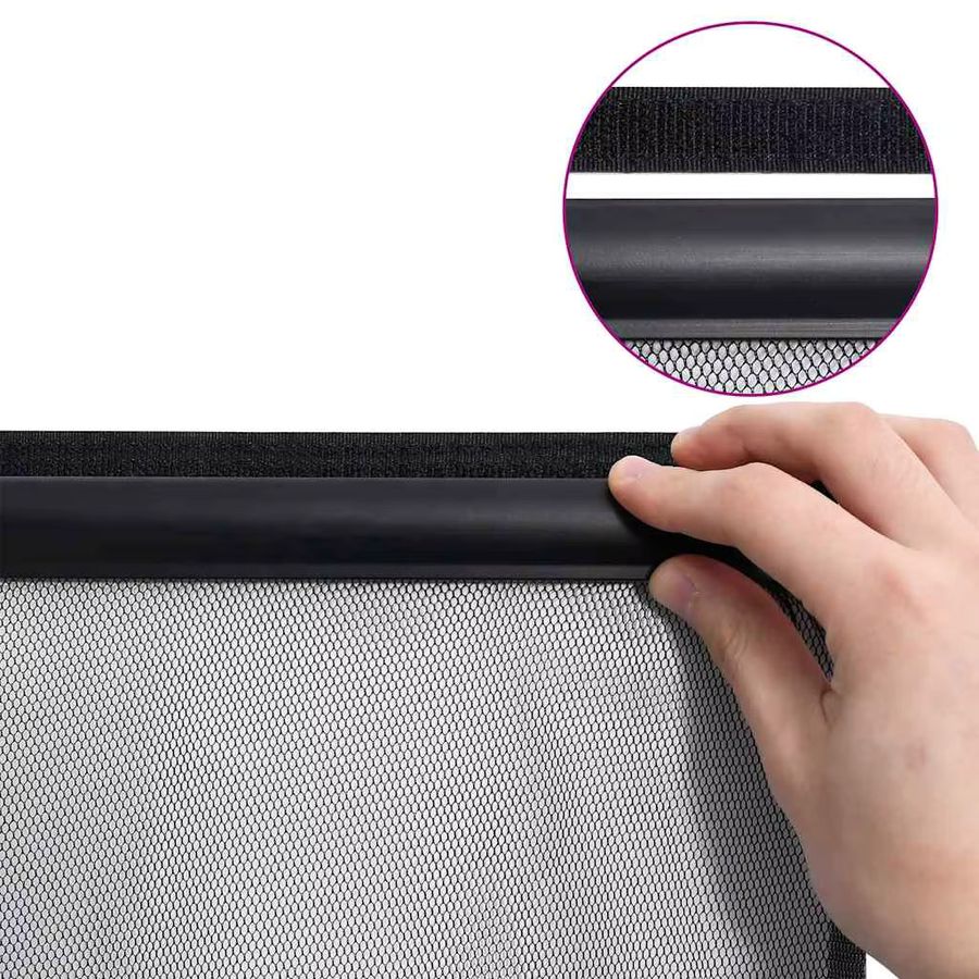 VIDAXL Moskitonetz als schwarzer Netzvorhang aus Polyester, Breite: 100 cm, Höhe: 220 cm - Bild 3