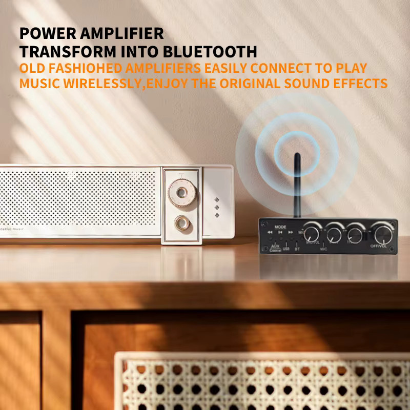 Kebidumei Bluetooth 6.0 Audio Receiver in Schwarz mit 3,5mm AUX, RCA, Koaxial und USB-Anschluss inklusive IR-Steuerung für Auto, Lautsprecher und PC - Bild 2