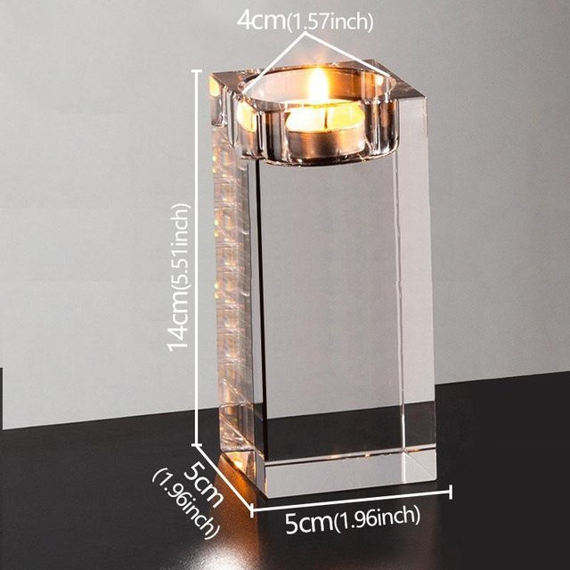Kristallkerzenhalter aus Kristallglas von Yiran Furniture in Transparent für Teelichter, moderner Stil für Hochzeit und Party - Bild 1