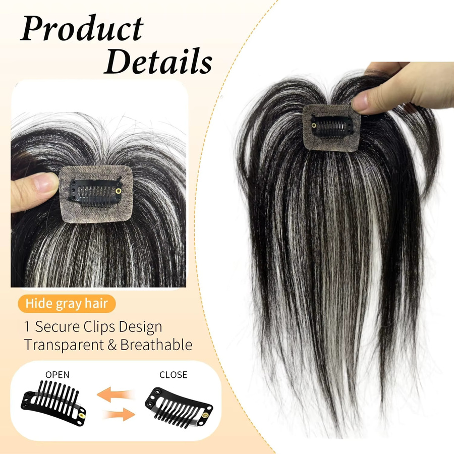 Anemone Haarfransen Clip Ins Pony, Brasilianisches Haar, Damen - Bild 3
