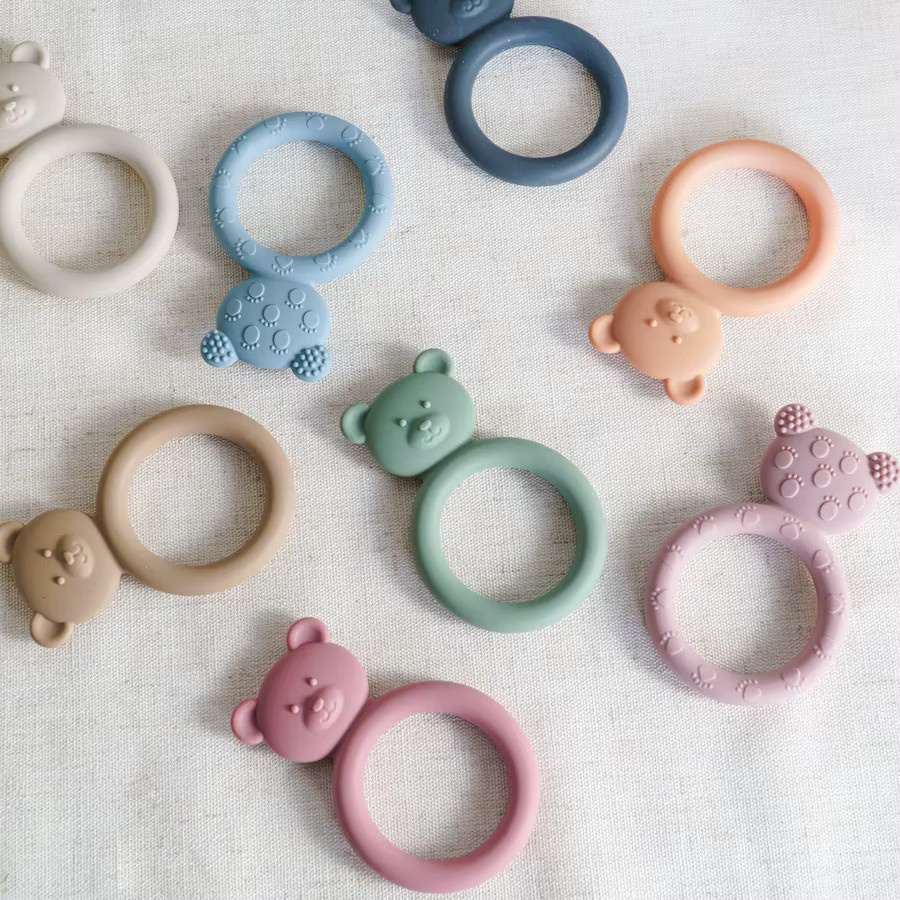 Silikon Beißring für Babys in Bär-Form, Mehrfarbiges Zahnen-Spielzeug für Jungen und Mädchen - Bild 2